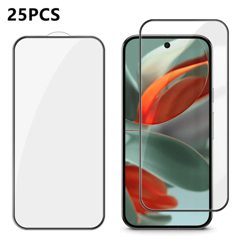 For Google Pixel 9 Pro 25Pcs Full Cover Screen Protector Silk Printing Ultra Clear High Aluminium-silicon Glass Film - Transparent - 1