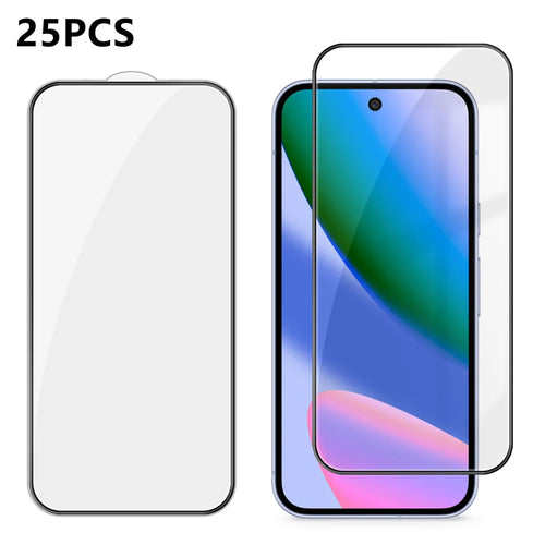 For Google Pixel 10 25Pcs Full Cover Screen Protector Silk Printing Ultra Clear High Aluminium-silicon Glass Film - Transparent - 1