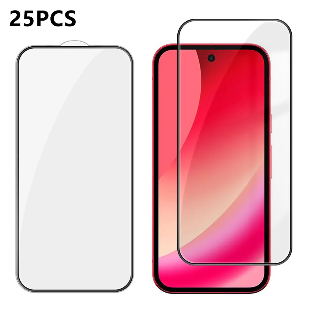 For Google Pixel 10a 25Pcs Full Cover Screen Protector Silk Printing Ultra Clear High Aluminium-silicon Glass Film - Transparent - 1