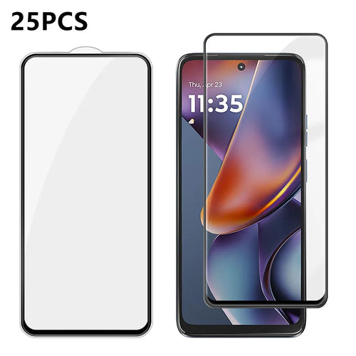 For Motorola Moto G (2025) 5G 25Pcs Full Cover Screen Protector Silk Printing Ultra Clear High Aluminium-silicon Glass Film - Transparent - 1