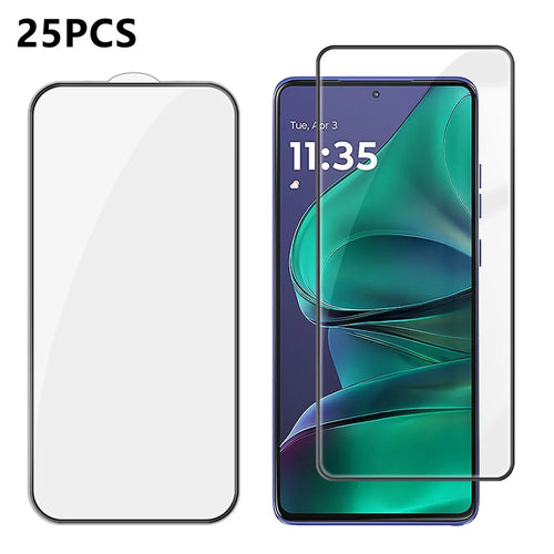 For Motorola Moto G Stylus 5G (2025) 25Pcs Full Cover Screen Protector Silk Printing Ultra Clear High Aluminium-silicon Glass Film - Transparent - 1