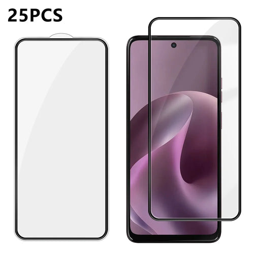 For Motorola Moto G17 Power 4G / Motorola Moto G15 4G / Motorola Moto G17 4G 25Pcs Full Cover Screen Protector Silk Printing Ultra Clear High Aluminium-silicon Glass Film - Transparent - 1