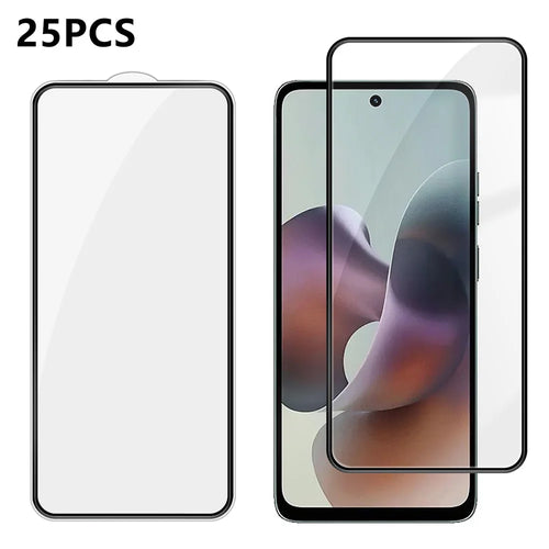 For Motorola Moto G36 5G 25Pcs Full Cover Screen Protector Silk Printing Ultra Clear High Aluminium-silicon Glass Film - Transparent - 1