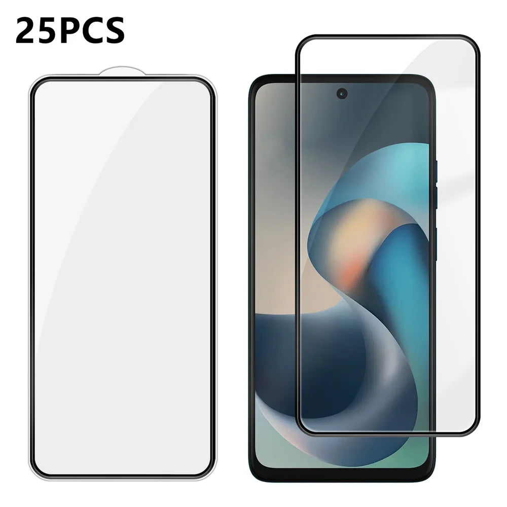 For Motorola Moto G57 5G 25Pcs Full Cover Screen Protector Silk Printing Ultra Clear High Aluminium-silicon Glass Film - Transparent - 1
