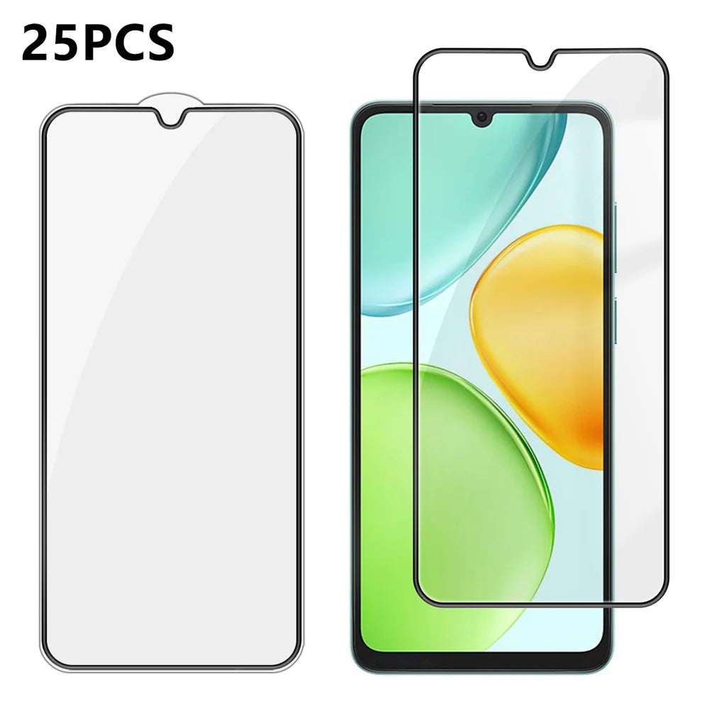 For Honor X6d 5G 25Pcs Full Cover Screen Protector Silk Printing Ultra Clear High Aluminium-silicon Glass Film - Transparent - 1