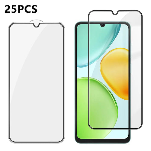For Honor X6d 5G 25Pcs Full Cover Screen Protector Silk Printing Ultra Clear High Aluminium-silicon Glass Film - Transparent - 1