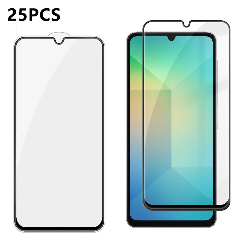 For Samsung Galaxy A06 5G / Galaxy A06 4G 25Pcs Full Cover Screen Protector Silk Printing Ultra Clear High Aluminium-silicon Glass Film - Transparent - 1