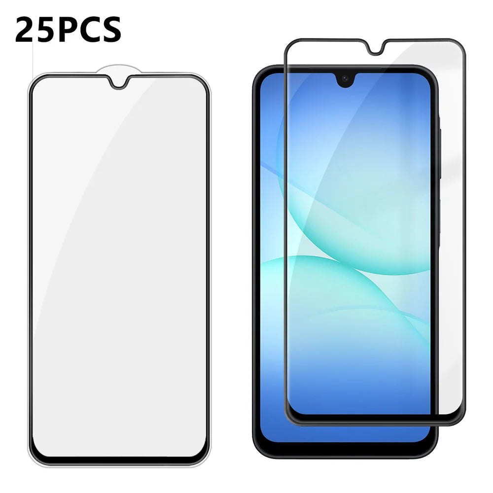 For Samsung Galaxy A18 5G / A18 4G / A17 5G / A17 4G 25Pcs Full Cover Screen Protector Silk Printing Ultra Clear High Aluminium-silicon Glass Film - Transparent - 1