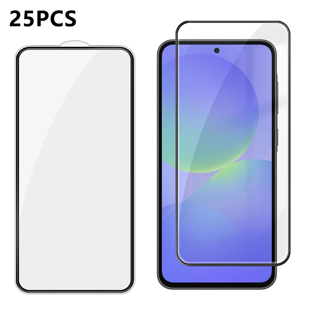 For Samsung Galaxy A36 5G 25Pcs Full Cover Screen Protector Silk Printing Ultra Clear High Aluminium-silicon Glass Film - Transparent - 1