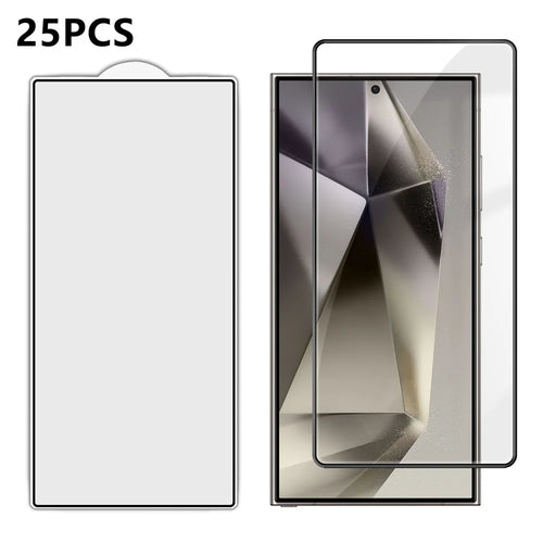 For Samsung Galaxy S24 Ultra 25Pcs Full Cover Screen Protector Silk Printing Ultra Clear High Aluminium-silicon Glass Film - Transparent - 1