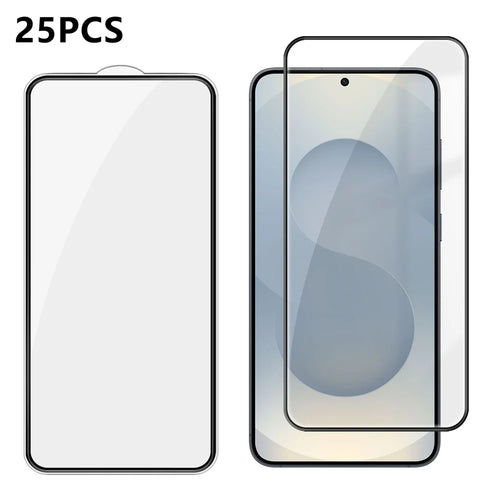 For Samsung Galaxy S25 25Pcs Full Cover Screen Protector Silk Printing Ultra Clear High Aluminium-silicon Glass Film - Transparent - 1