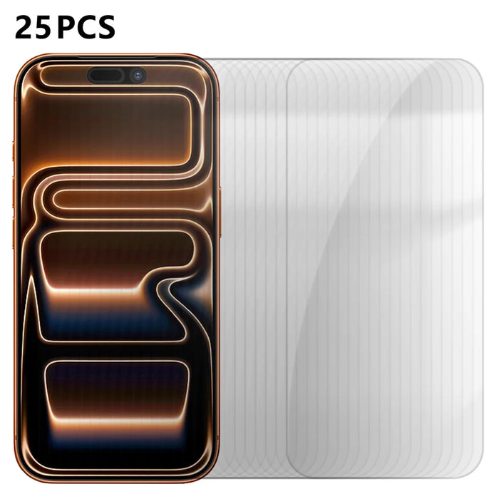 For iPhone 18 Pro / 17 Pro 25Pcs Screen Protector Ultra Clear High Aluminium-silicon Glass Anti-fingerprint Film (Not Complete Covering) - Transparent - 1
