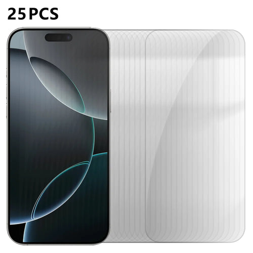 For iPhone 16 Pro Max 25Pcs Screen Protector Ultra Clear High Aluminium-silicon Glass Anti-fingerprint Film (Not Complete Covering) - Transparent - 1