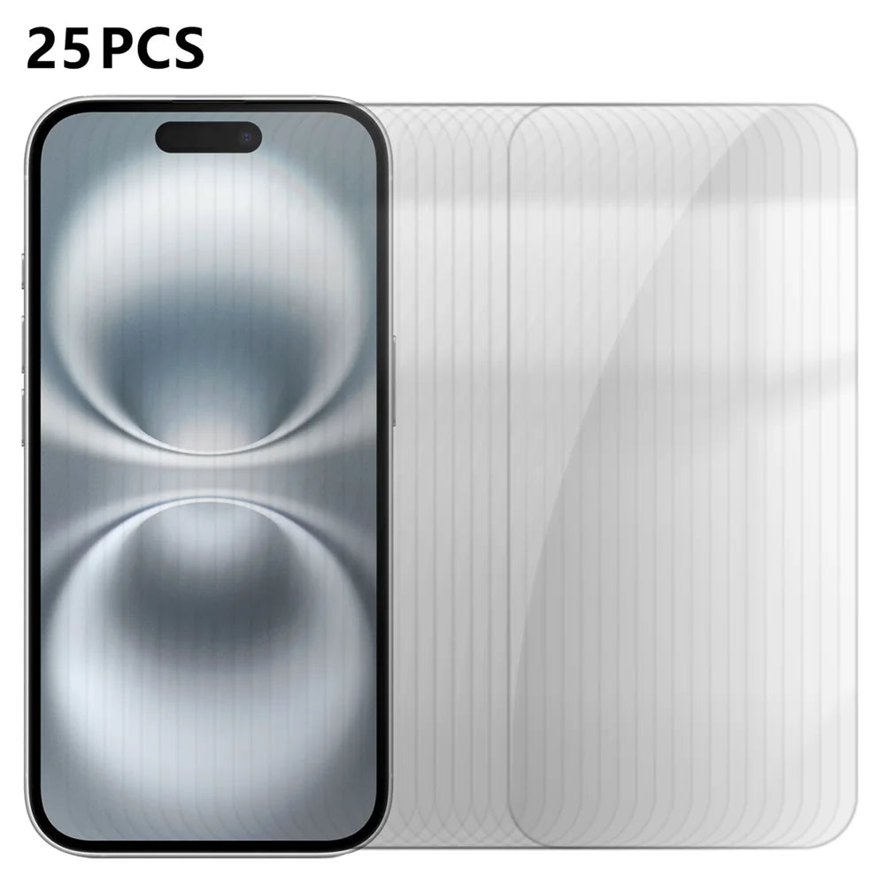For iPhone 16 25Pcs Screen Protector Ultra Clear High Aluminium-silicon Glass Anti-fingerprint Film (Not Complete Covering) - Transparent - 1