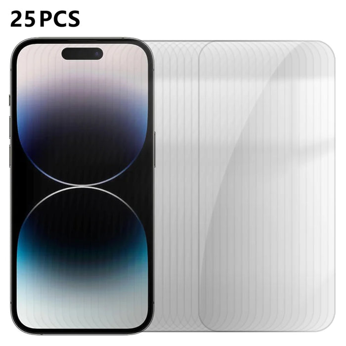 For iPhone 14 Pro 25Pcs Screen Protector Ultra Clear High Aluminium-silicon Glass Anti-fingerprint Film (Not Complete Covering) - Transparent - 1