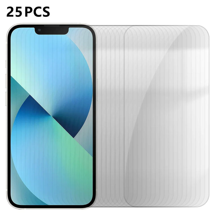 For iPhone 13 25Pcs Screen Protector Ultra Clear High Aluminium-silicon Glass Anti-fingerprint Film (Not Complete Covering) - Transparent - 1