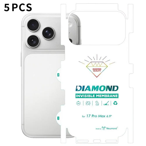 5Pcs for iPhone 17 Pro Max TPU Hydrogel Film Invisible Self-Healing Anti-Fingerprint Full Cover Back Protector - Transparent - 1