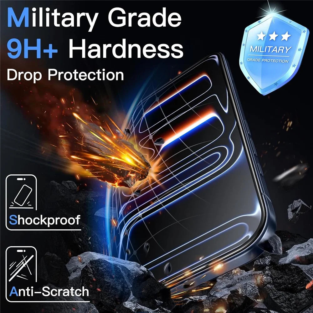 For iPhone 18 Pro Max / 17 Pro Max Corning Gorilla Glass Full Screen Protector 9H Hardness Anti-Fingerprint Silk Printing Film - Black - 4
