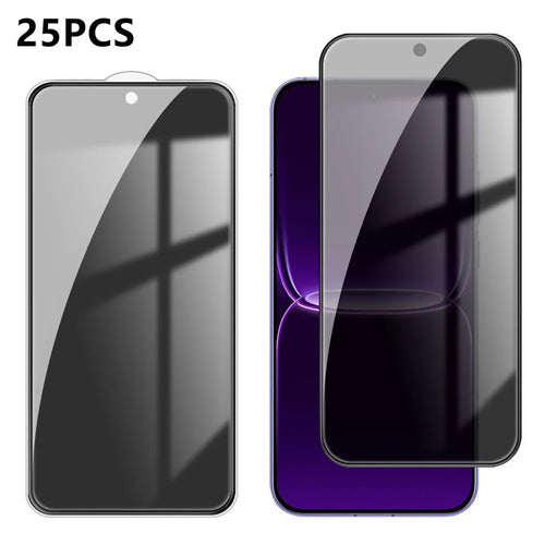 For Realme Neo8 5G 25Pcs Anti-spy Screen Protector Silk Printing High Aluminium-silicon Glass Full Cover Anti-fingerprint Privacy Film - Black - 1