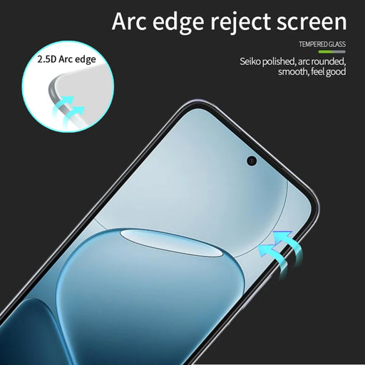 MOFI for Oppo K14x 5G / Oppo K14 5G Screen Protector 9H Full Glue Full Coverage High Aluminum-Silicon Glass Film - Black - 2