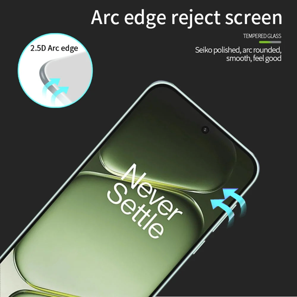 MOFI Screen Protector for OnePlus Nord CE6 5G / Nord 6 5G / Turbo 6V 5G / Turbo 6 5G 9H Full Glue Full Coverage High Aluminum-Silicon Glass Film - Black - 2