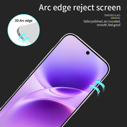 MOFI for vivo S50 5G Screen Protector  9H 3D Curved Full Glue Full Coverage Tempered Glass Film - Black - 2