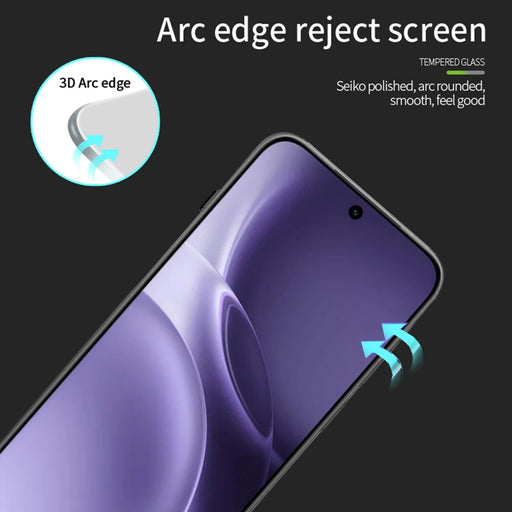 MOFI for vivo X300s 5G / vivo X300 Pro 5G Screen Protector  9H 3D Curved Full Glue Full Coverage Tempered Glass Film - Black - 2