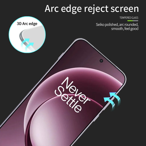 MOFI for OnePlus 15 5G Screen Protector  9H 3D Curved Full Glue Full Coverage Tempered Glass Film - Black - 2