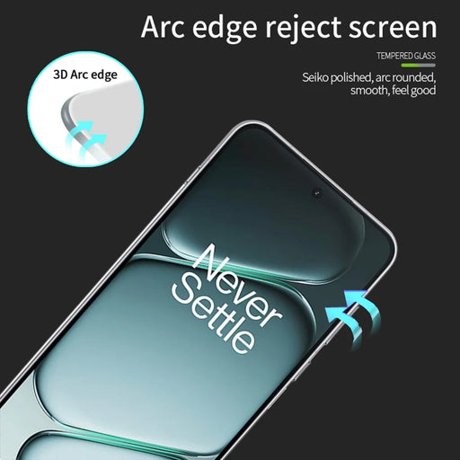 MOFI for OnePlus Ace 6T 5G / OnePlus 15R 5G / OnePlus Ace 6 5G Screen Protector  9H 3D Curved Full Glue Full Coverage Tempered Glass Film - Black - 2