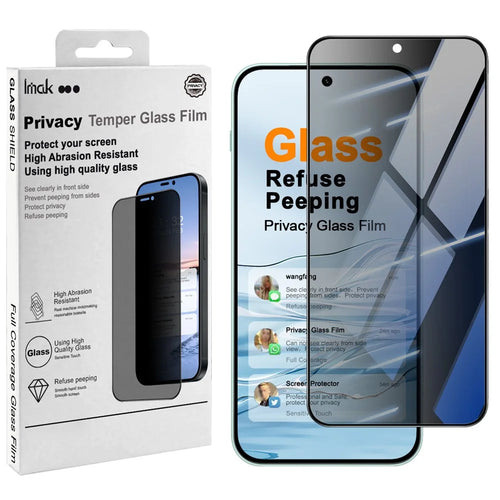 IMAK For OnePlus Nord 6 5G / Turbo 6 5G / Nord CE6 5G / Turbo 6X Pro 5G / Ace 6 Ultra 5G Privacy Screen Protector Anti Peep Full Cover Tempered Glass Film (Fingerprint Unlock) - Black - 1