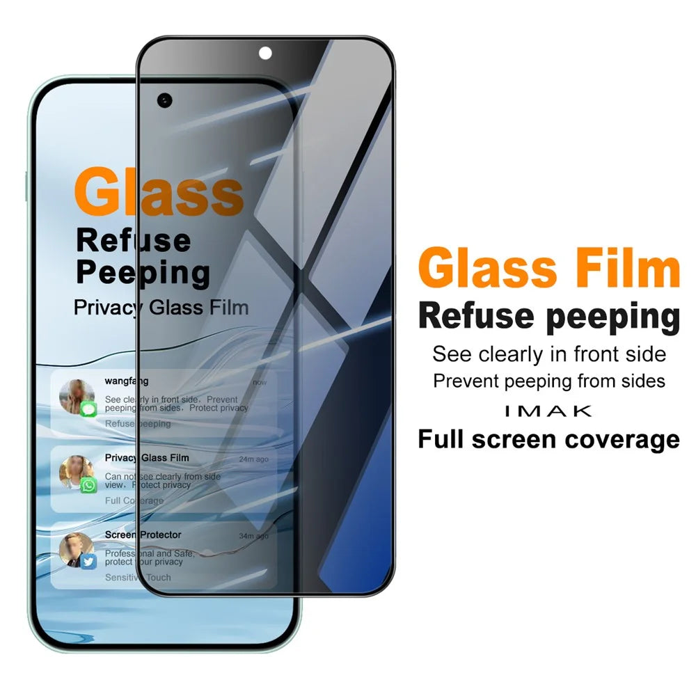 IMAK For OnePlus Nord 6 5G / Turbo 6 5G / Nord CE6 5G / Turbo 6X Pro 5G / Ace 6 Ultra 5G Privacy Screen Protector Anti Peep Full Cover Tempered Glass Film (Fingerprint Unlock) - Black - 3