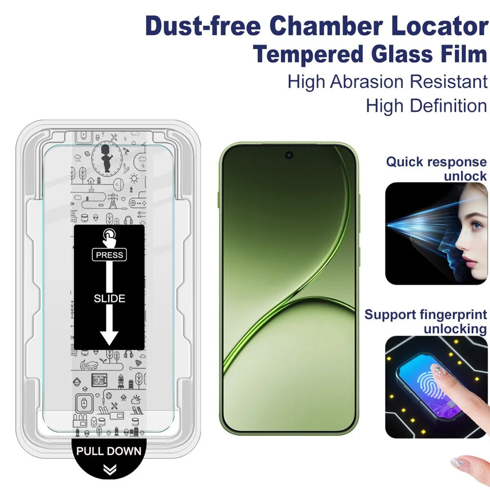 IMAK H Series For Oppo Find X9s Pro 5G  /  OnePlus 15T 5G Tempered Glass Screen Protector Easy Installation Film with Auto Dust-Remove Tool - Transparent Kit (NOT Complete Covering) (Fingerprint Unlock) - 3