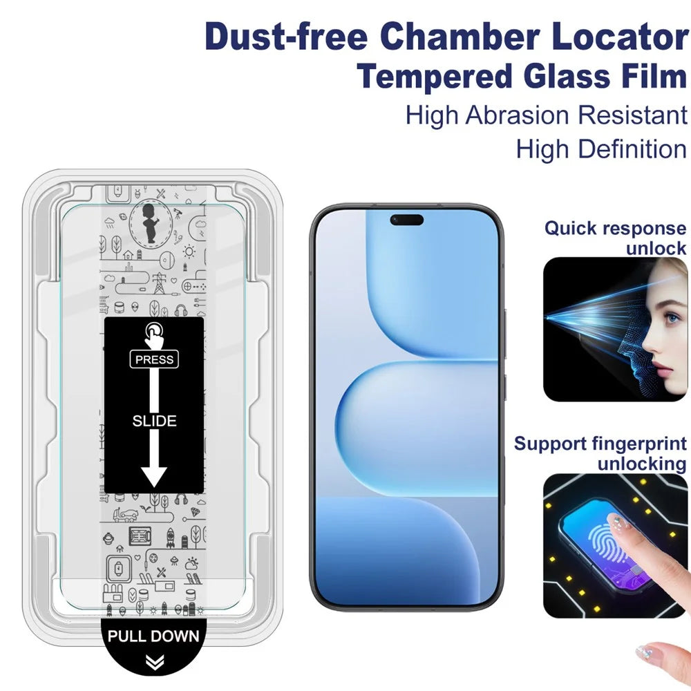 IMAK H Series For Honor 600 Lite 5G  /  X80i 5G Tempered Glass Screen Protector Easy Installation Film with Auto Dust-Remove Tool - Transparent Kit (NOT Complete Covering) (Fingerprint Unlock) - 3