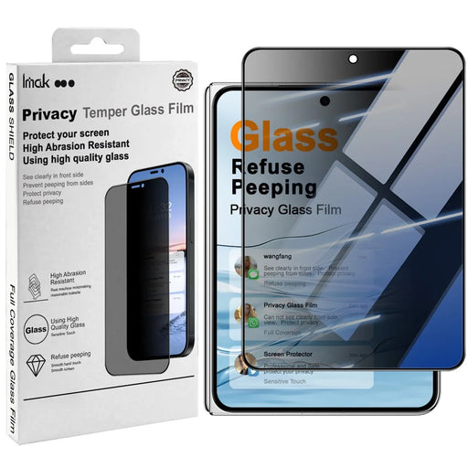 IMAK For Huawei Pura X Max Anti Peep Tempered Glass Screen Protector Full Coverage - Black - 1