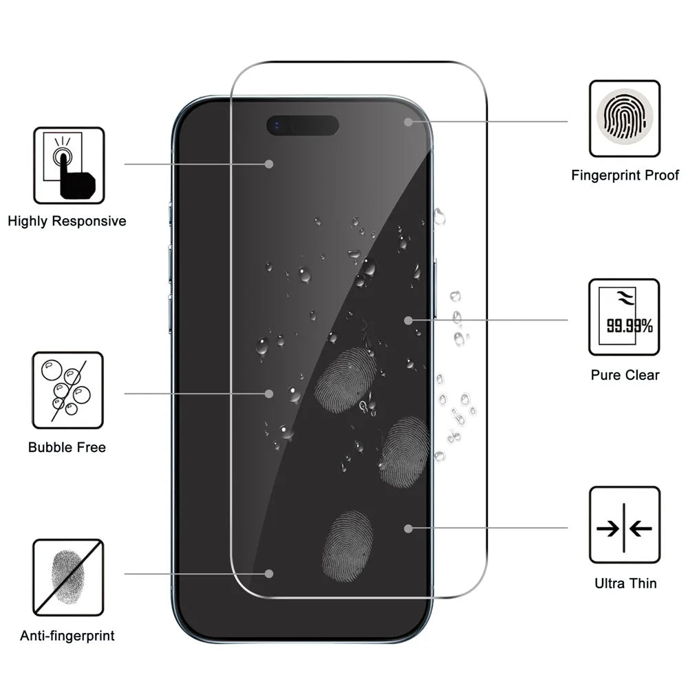 LAJABONI 2Pcs For iPhone Air HD Clear Screen Protector Anti-Explosion 2.5D Arc Edge Not Complete Covering Tempered Glass Screen Film - Transparent - 2