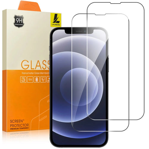 LAJABONI 2Pcs HD Clear Screen Protector For iPhone 12  /  12 Pro Anti-Explosion 2.5D Arc Edge Not Complete Covering Tempered Glass Screen Film - Transparent - 1