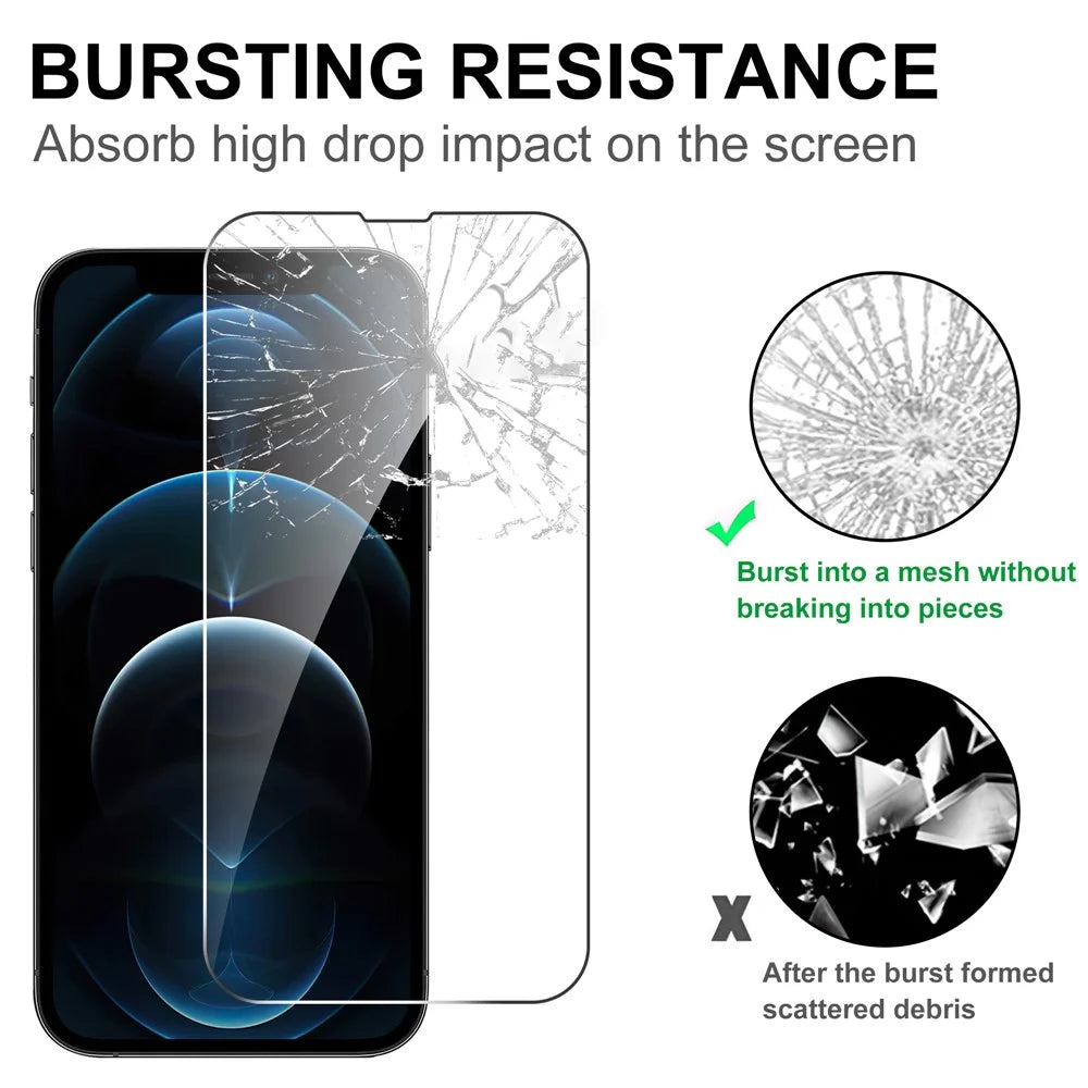LAJABONI 2Pcs For iPhone 12 Pro Max HD Clear Screen Protector Anti-Explosion 2.5D Arc Edge Not Complete Covering Tempered Glass Screen Film - Transparent - 4