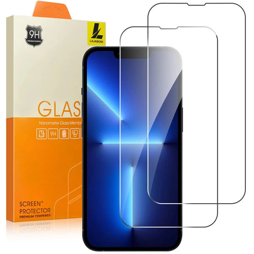 LAJABONI 2Pcs For iPhone 13 Pro Max HD Clear Screen Protector Anti-Explosion 2.5D Arc Edge Not Complete Covering Tempered Glass Screen Film - Transparent - 1