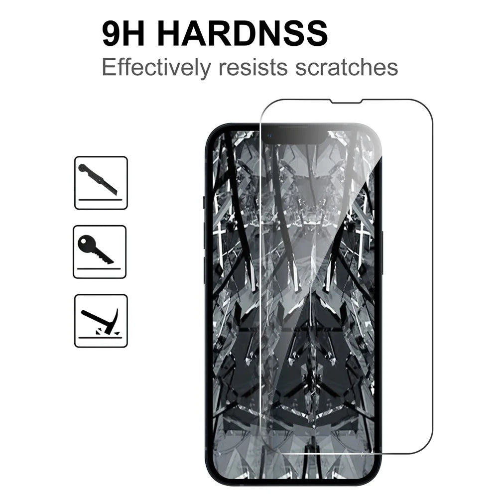LAJABONI 2Pcs For iPhone 13 Pro Max HD Clear Screen Protector Anti-Explosion 2.5D Arc Edge Not Complete Covering Tempered Glass Screen Film - Transparent - 3