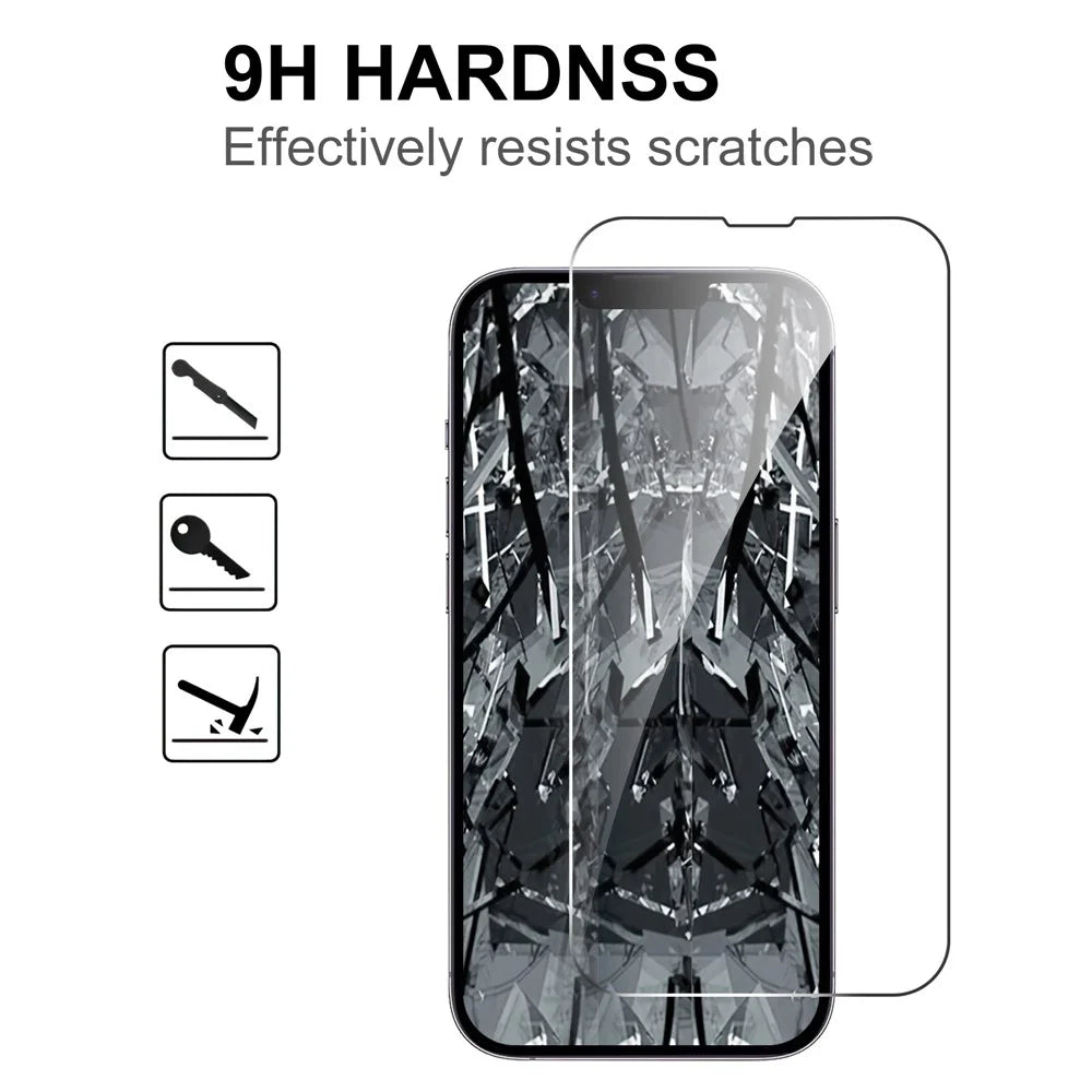 LAJABONI 2Pcs For iPhone 14 Plus HD Clear Screen Protector Anti-Explosion 2.5D Arc Edge Not Complete Covering Tempered Glass Screen Film - Transparent - 3