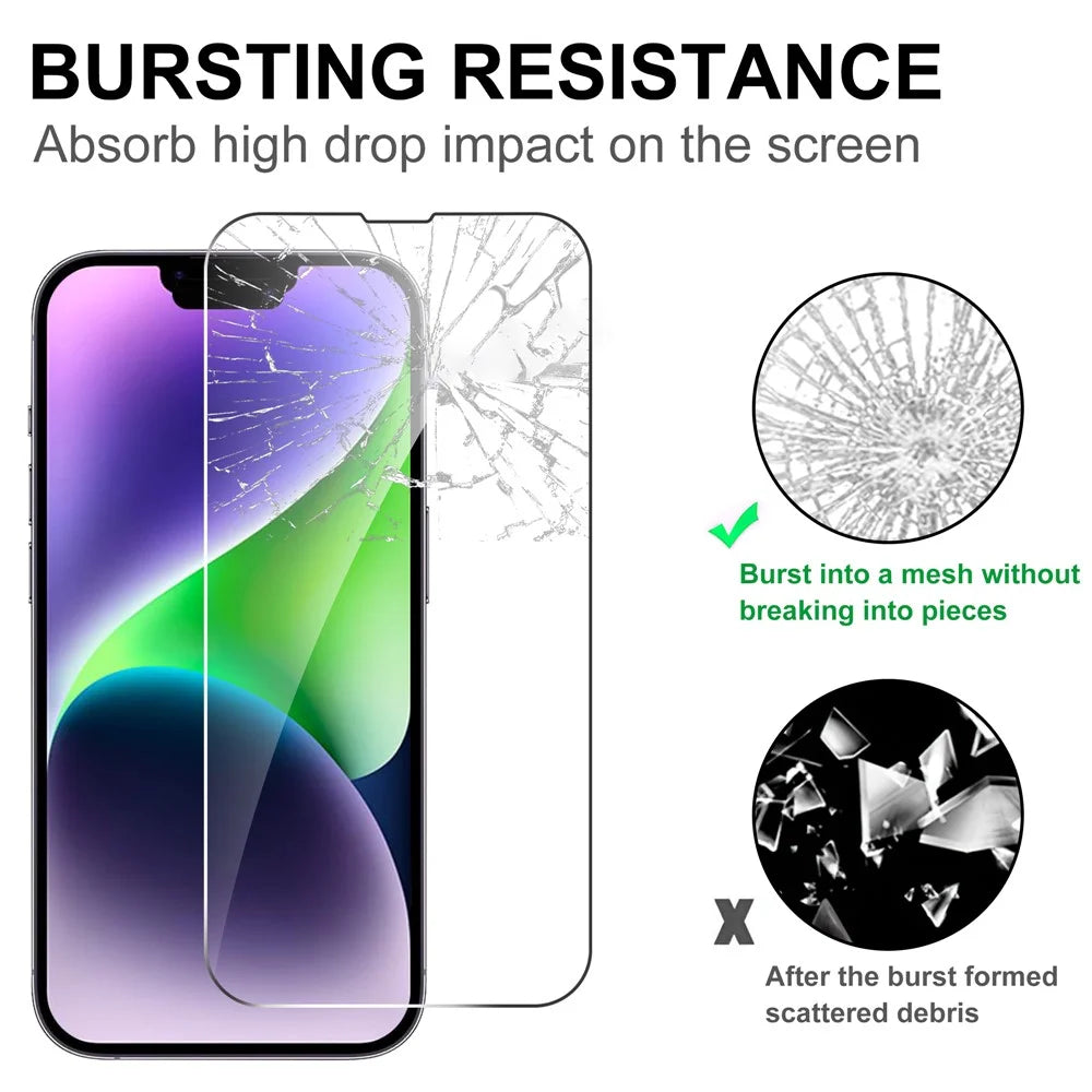 LAJABONI 2Pcs For iPhone 14 Plus HD Clear Screen Protector Anti-Explosion 2.5D Arc Edge Not Complete Covering Tempered Glass Screen Film - Transparent - 4