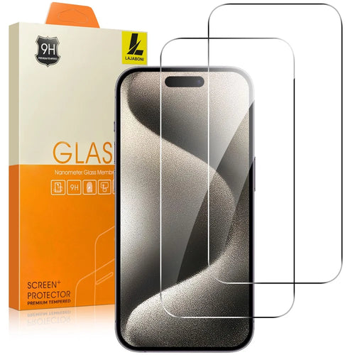 LAJABONI 2Pcs For iPhone 15 Plus HD Clear Screen Protector Anti-Explosion 2.5D Arc Edge Not Complete Covering Tempered Glass Screen Film - Transparent - 1