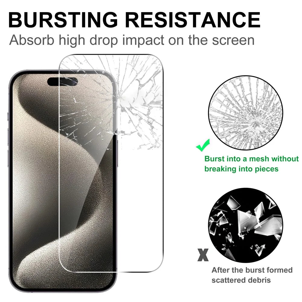 LAJABONI 2Pcs For iPhone 15 Plus HD Clear Screen Protector Anti-Explosion 2.5D Arc Edge Not Complete Covering Tempered Glass Screen Film - Transparent - 4
