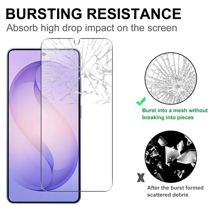 LAJABONI 2Pcs For Samsung Galaxy S25 HD Clear Screen Protector Anti-Explosion 2.5D Arc Edge Not Complete Covering Tempered Glass Screen Film - Transparent - 4