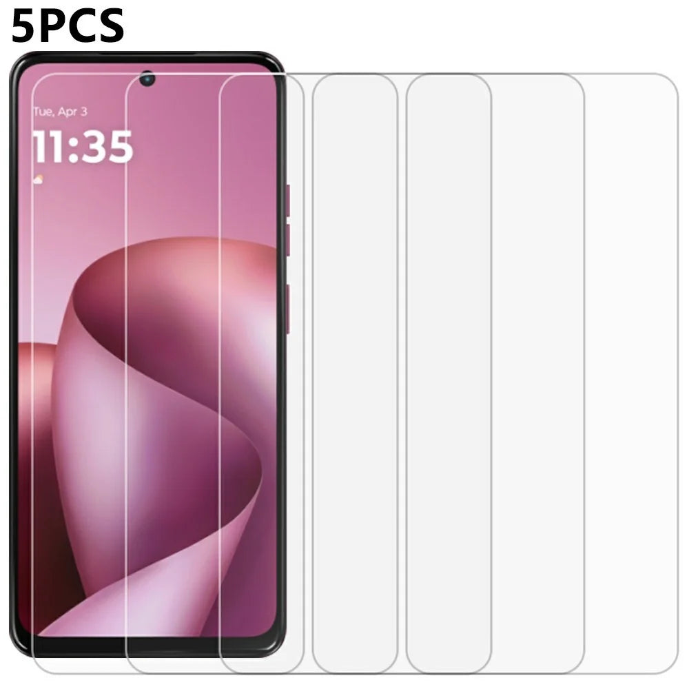 5Pcs For Motorola Moto G47 5G Front Screen Protector 0.3mm 2.5D Tempered Glass Film, Not Full Covering - Transparent - 1