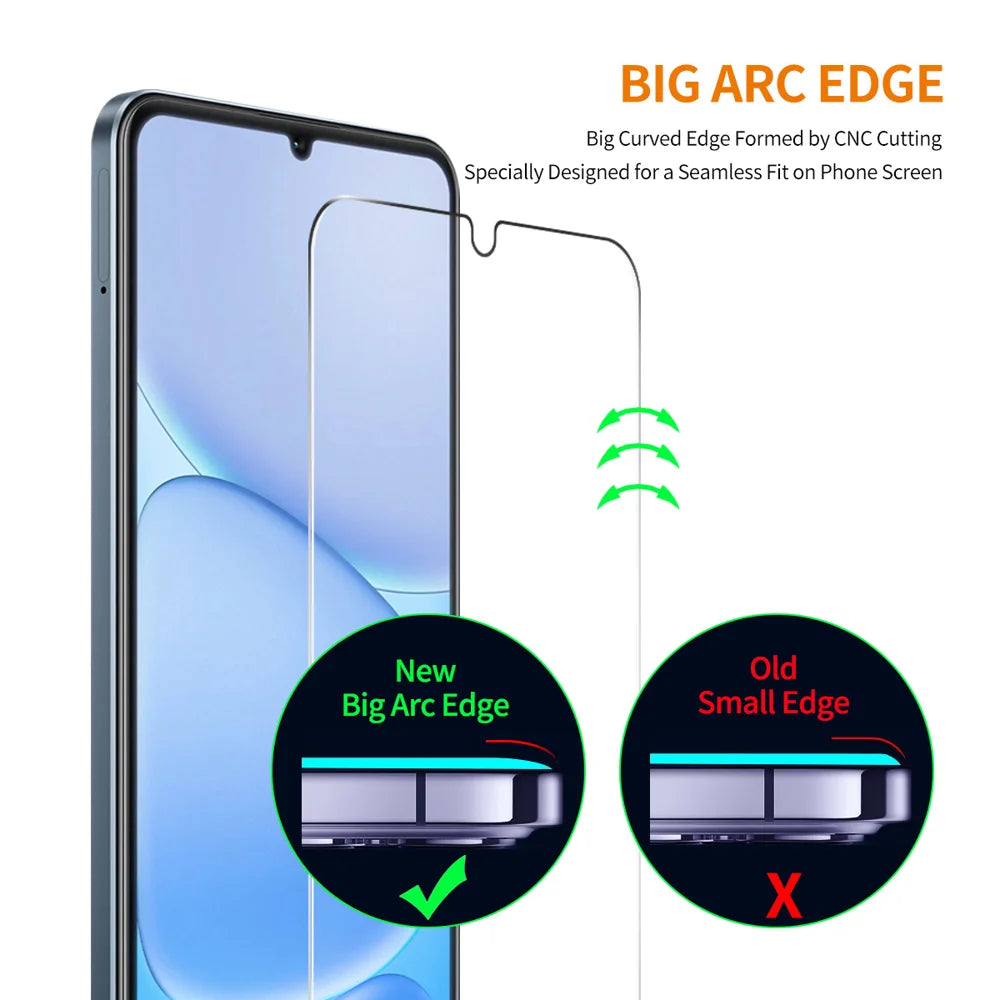 HAT PRINCE for Realme Note 80 4G ENKAY  2Pcs Screen Protector 9H Clear Full Glue High Aluminum-Silicon Glass Film (NOT Complete Covering) - Transparent - 4