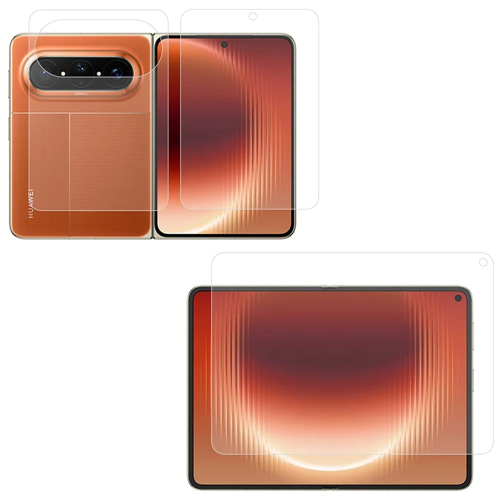 1 Set For Huawei Pura X Max Screen Protector Inside + Front + Back Cover Matte TPU Film - 1