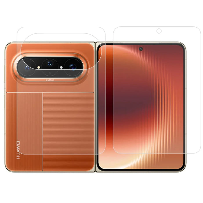 1 Set For Huawei Pura X Max Screen Protector Inside + Front + Back Cover Matte TPU Film - 2