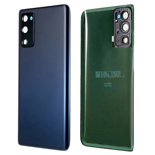 For Samsung Galaxy S20 FE 4G G780 / S20 FE 5G G781 Battery Housing with Adhesive Sticker + Camera Lens Cover - Dark Blue - 1