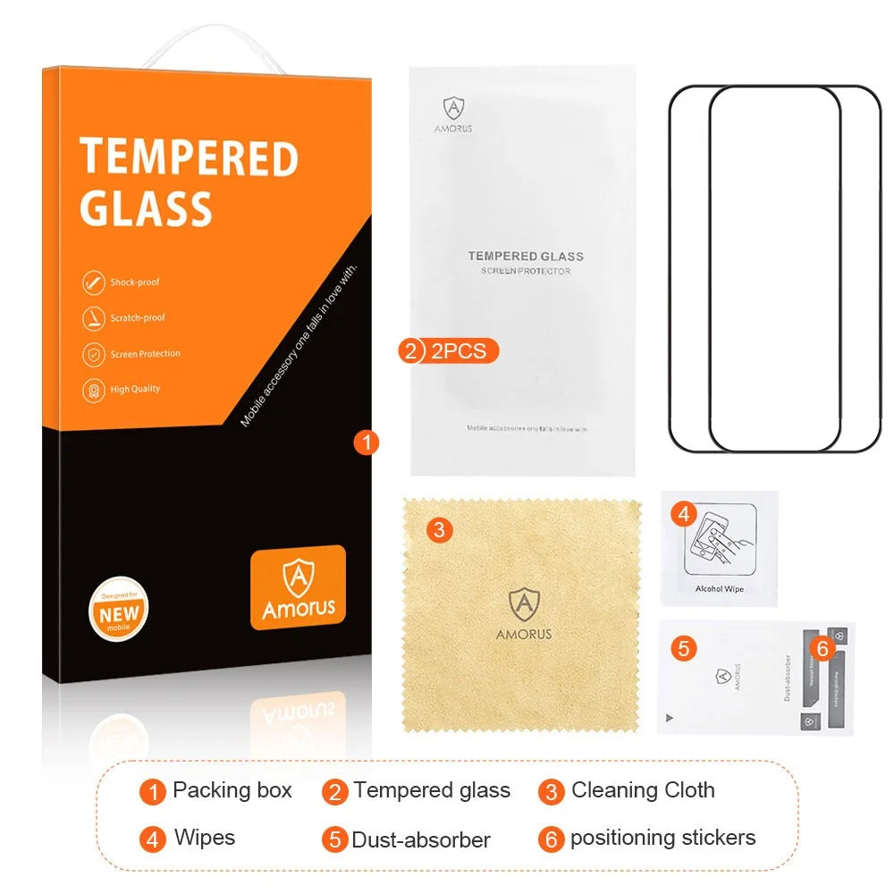 AMORUS 2Pcs For Huawei Pura 90 Full Screen Protector Shatterproof Silk Printing Full Glue Tempered Glass Film - Black - 7